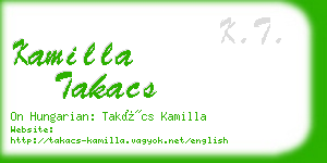 kamilla takacs business card